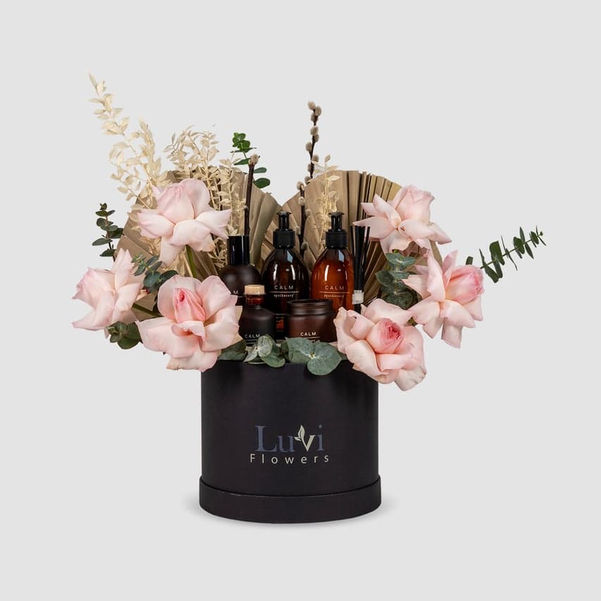 M&S Calm Hamper with Ohara Pink Roses