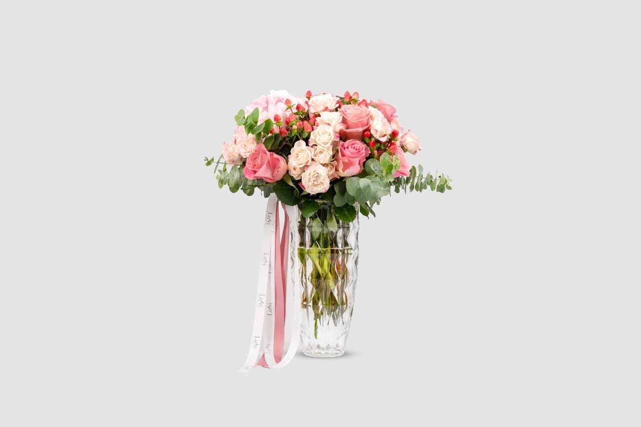 Medium Sweet Sentiment vase arrangement with mixed flowers	