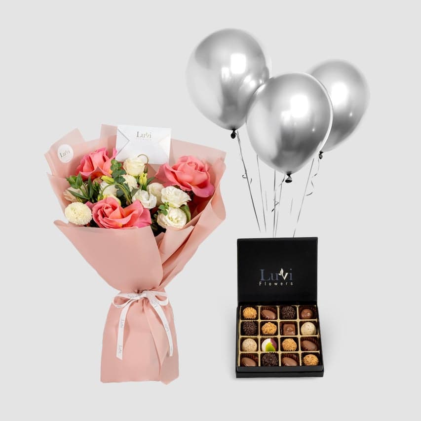 Sweet Bloom bouquet with small Chocolala chocolate (16 pcs)