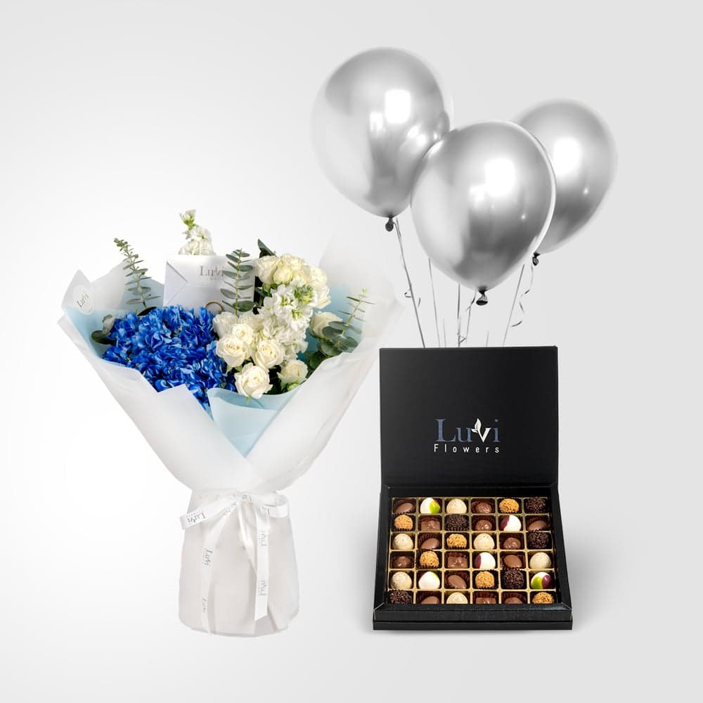 باقة النعيم المحيطي مع شوكولاتة شوكولا صغيرة (16 قطعة). thumbnail